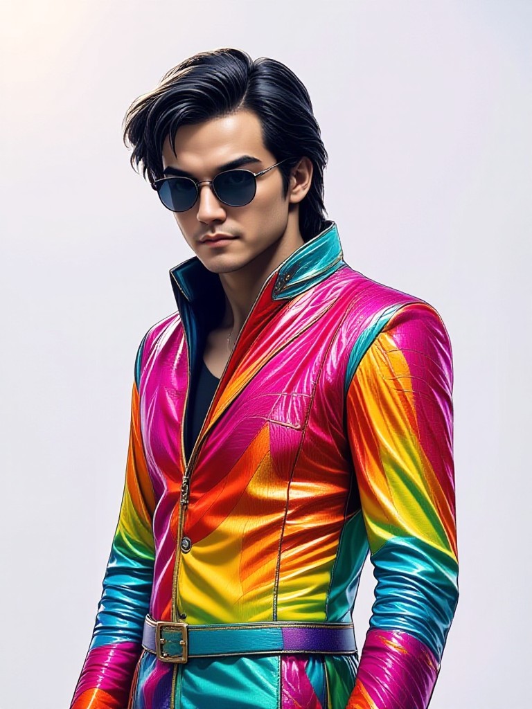 Rainbow colored costume Elvis Presley (Video) image
