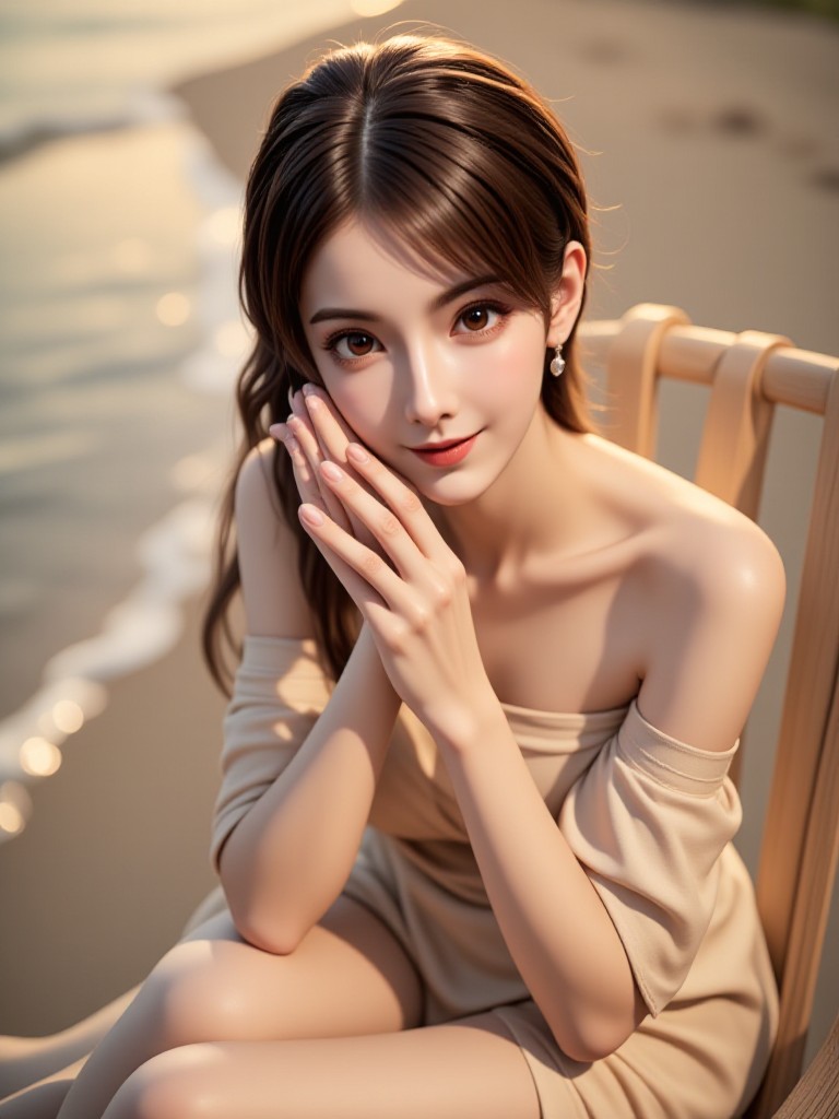 [Static Aesthetic Style] Beautiful Baby Chatting by the Beach (Video) image