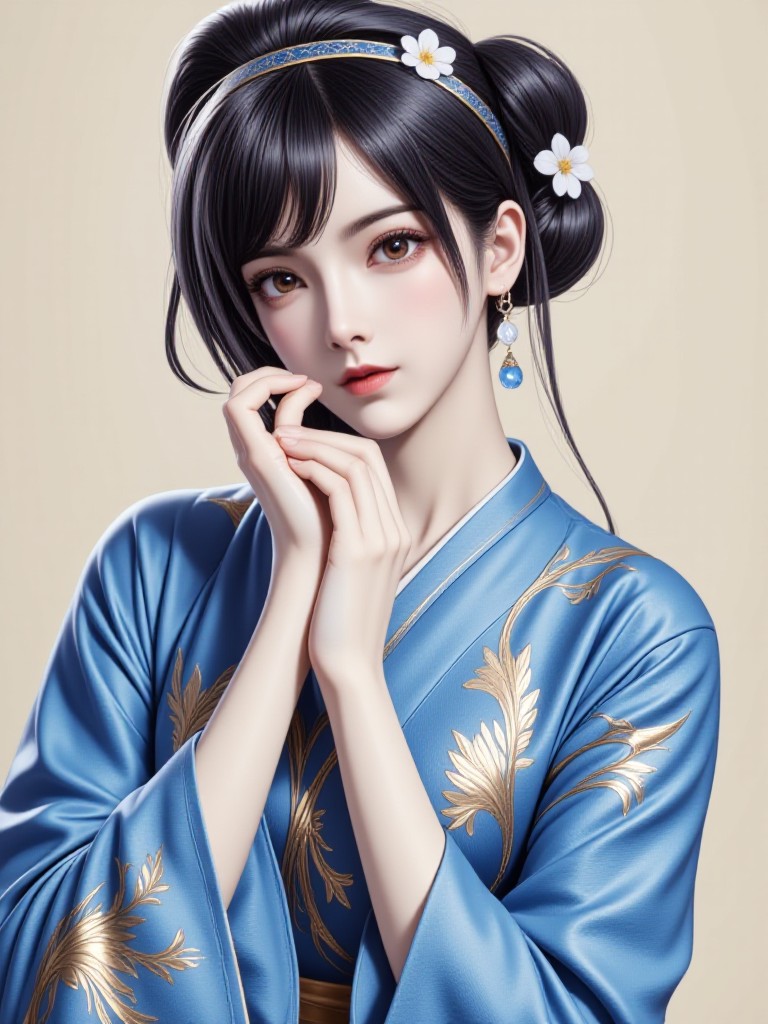 Elegant Charm of the East Wind: Blue and White Love "The Beauty of the East: Flowers in Silk Grace of the East: Blossoms in Silk(Video) image