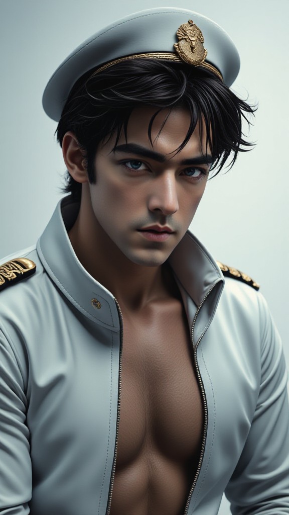 [Men's Version] 🚢💙  The charm of the navy reappears! Ultra high-quality cinematic portrait art!   💙🚢 (Video) image