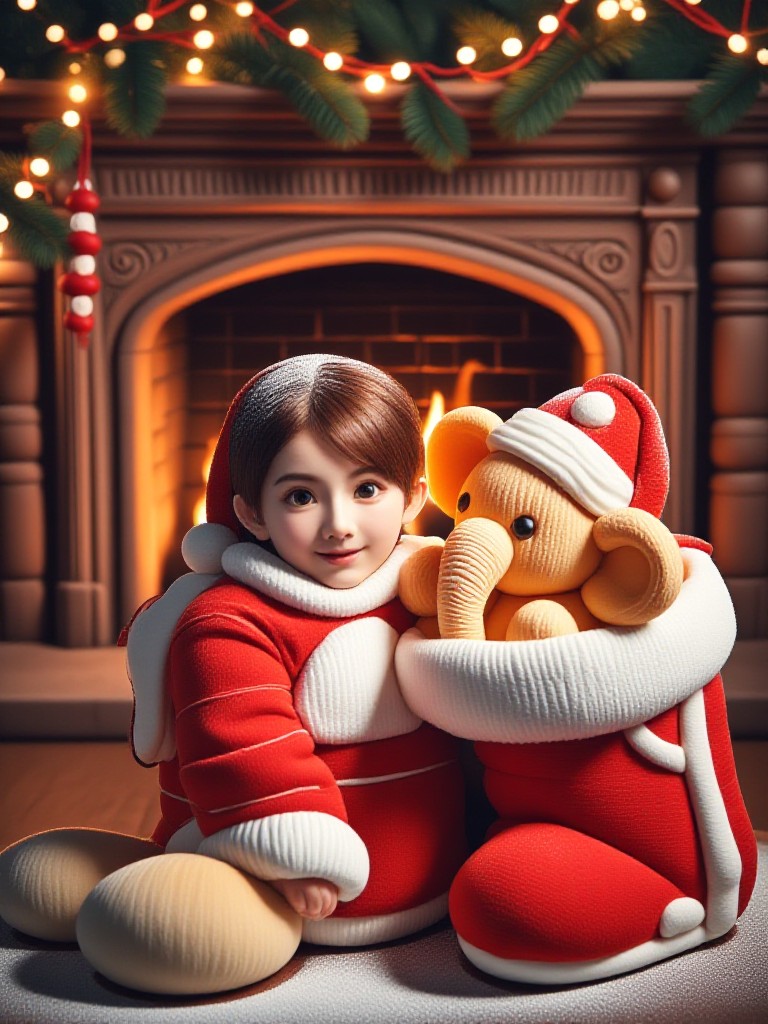 [Master] Cream Bread Master_Cream Bread Style] 🎄  My warm Christmas socks with plush elephants! Cream bread style 🎁!!! (Video) image