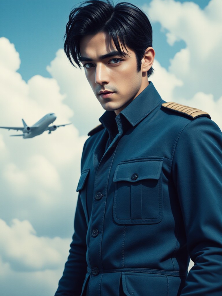 ✈️  Handsome Captain - Soaring in the Sky, Pursuing Dreams High in the Sky!   ☁️ (Video) image