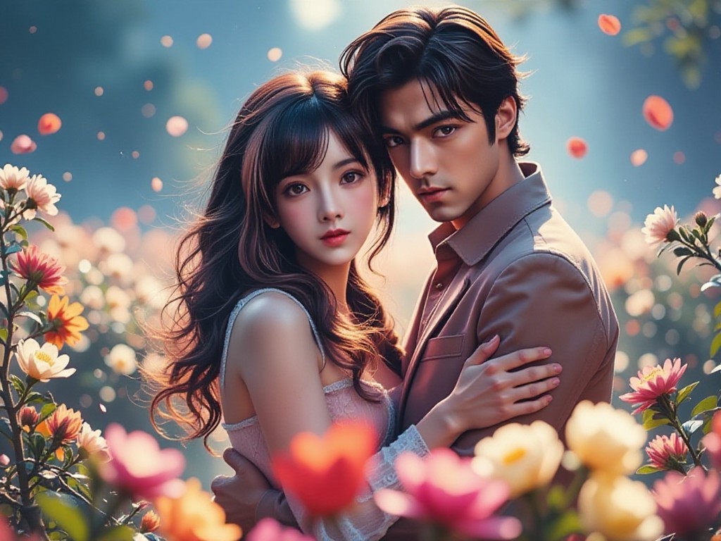 [Face changing version] 💖  Love in the sea of flowers, dreamlike romantic moments!   🌸✨ (Video) image