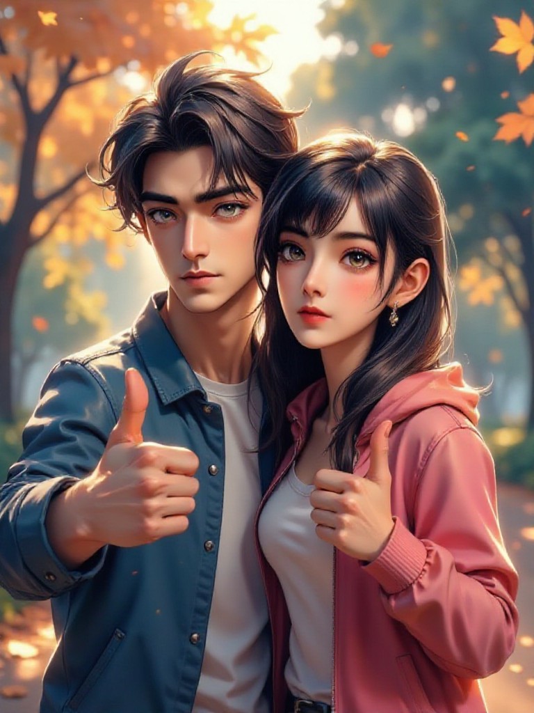 Double thumbs up couple file! I give you a big thumbs up! 🎶  Full of youthful vitality, a smile lights up the whole world!   🎵✨ (Video) image