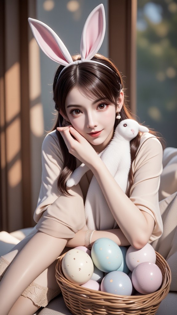 🌸🐰  Happy Easter! Spending Easter egg fantasy time with cute rabbits!   🥚✨ (Video) image