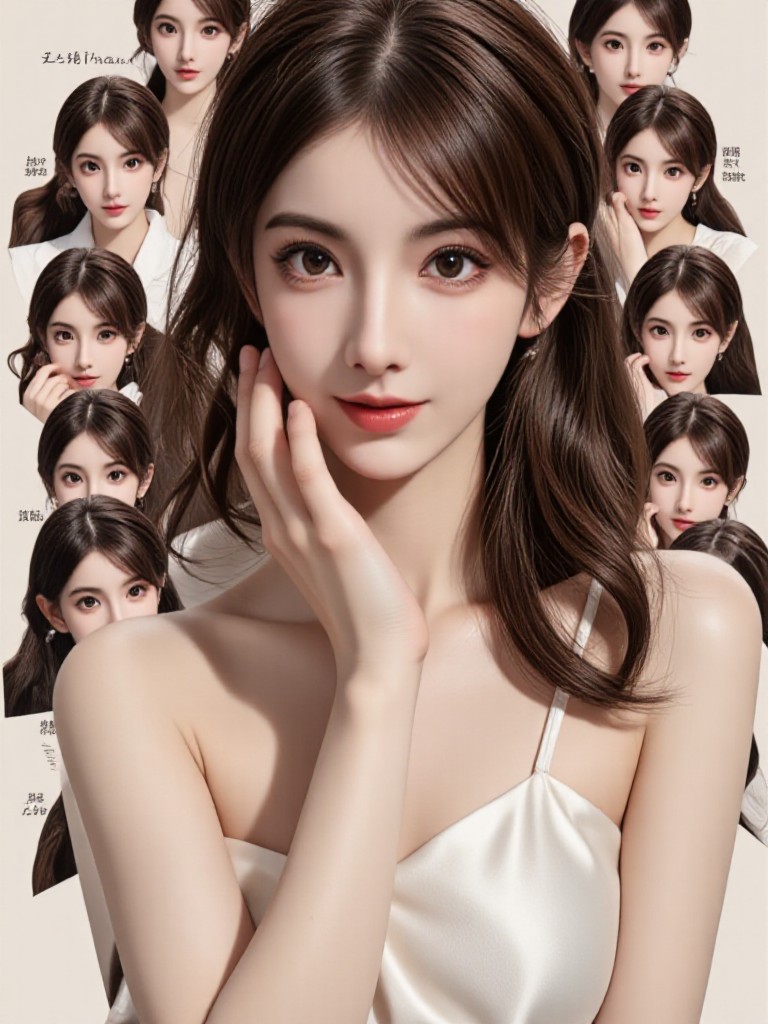 Asian Female Portrait《 Salon Halo Perfect Mouth  × Ethereal Glow  Hairdressing Fashion Poster Style (Video) image