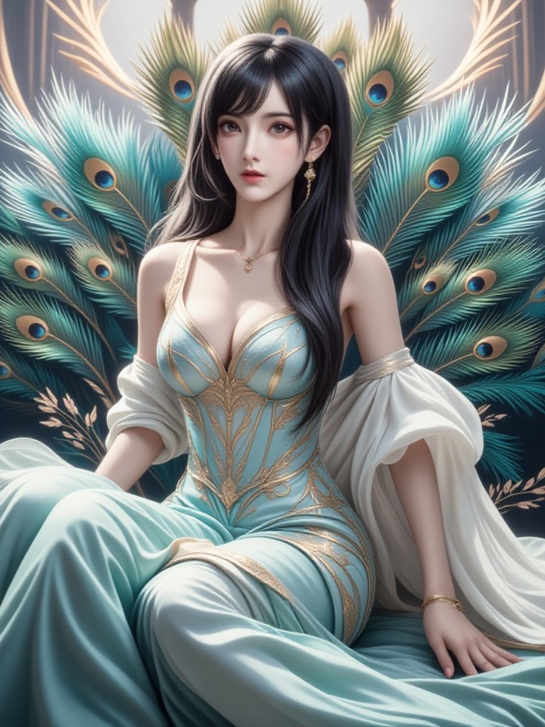 Peacock God Crown: Sacred Flower Realm - Fantasy Goddess Style (Video) image