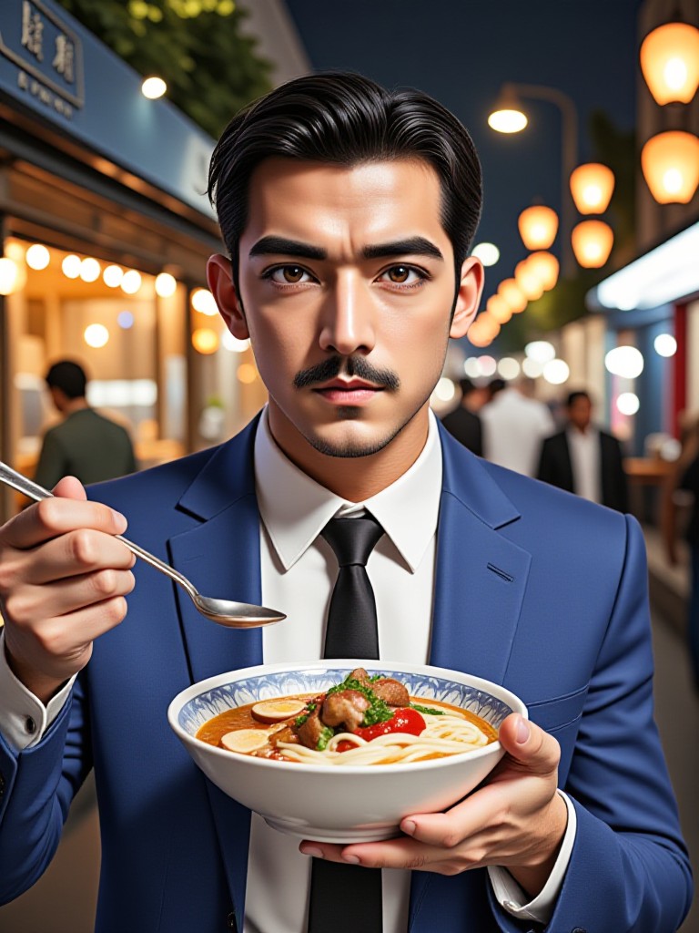 Detective Conan's Mouri Kogoro eats colon noodle thread image