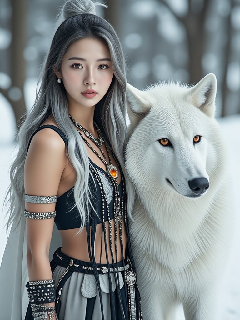Northern women and wolves image