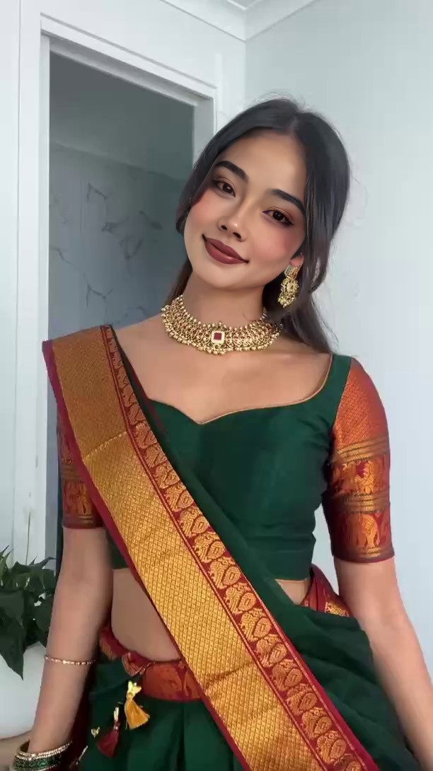 When deep skin meets traditional saris image