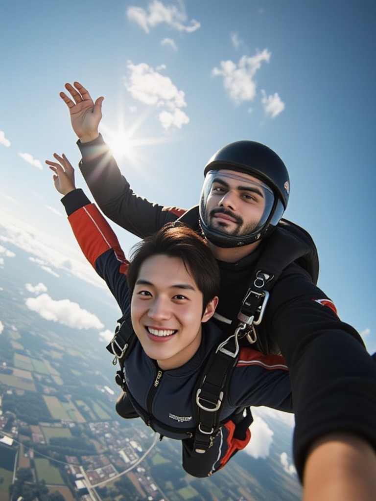 Two People Skydiving image