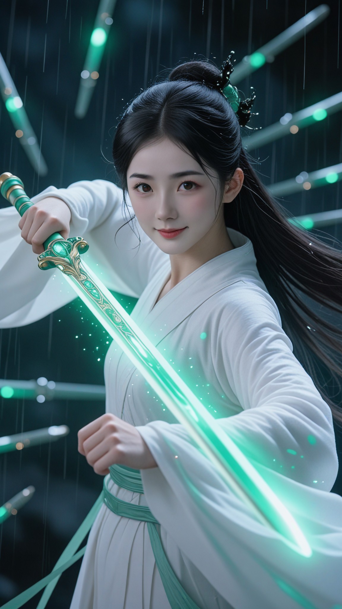 White clothed swordsman image