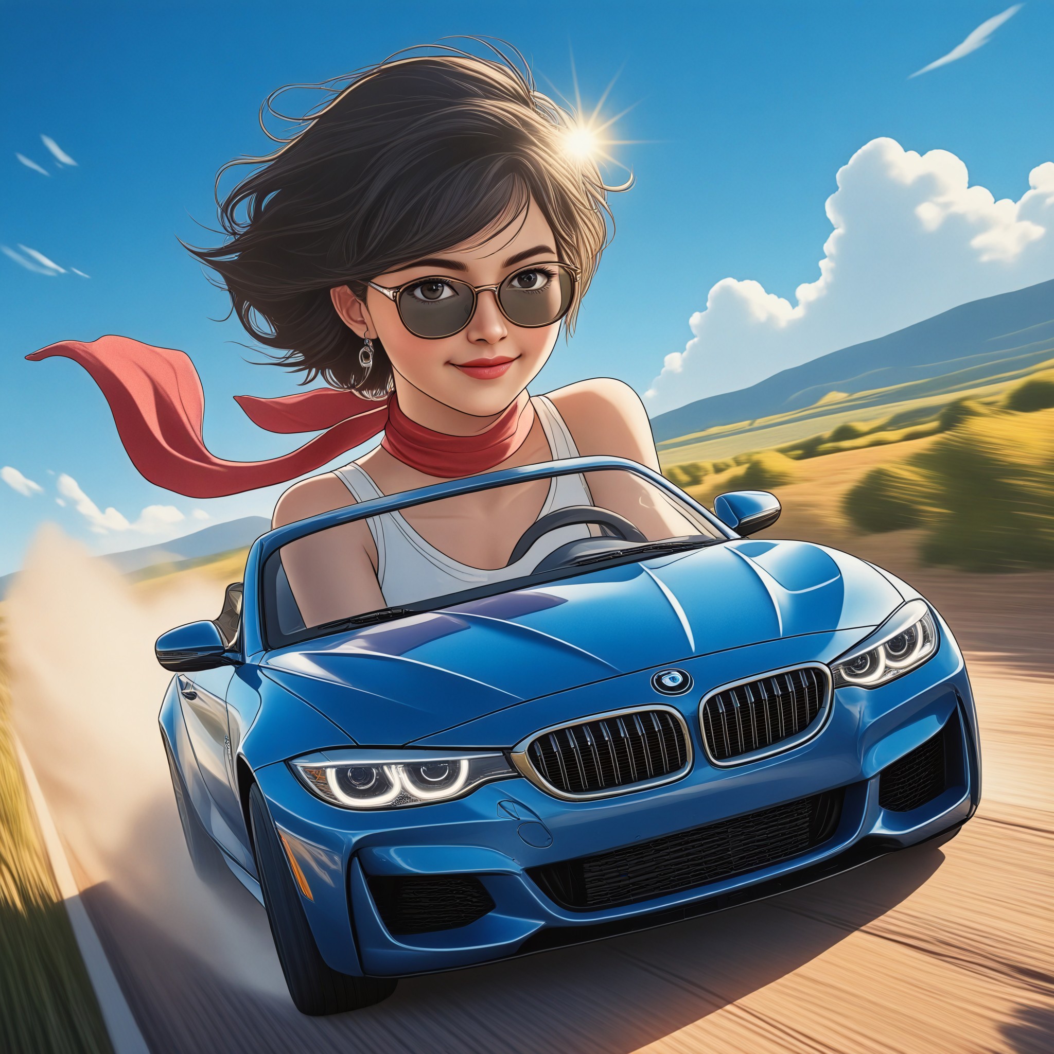 Motor Racing Portrait Charming Racing Car Lady Style Converter | 8K Realistic Portrait | a1.art