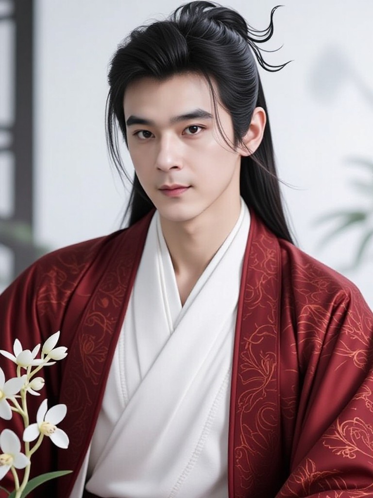 Ancient costume handsome man image