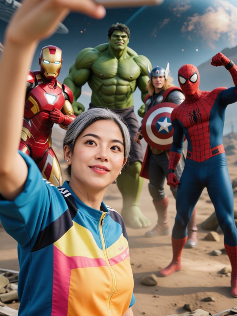 Randomly enter the universe level selfie image