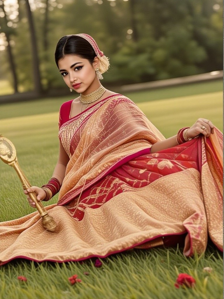 A radiant woman in a saree(remix) image