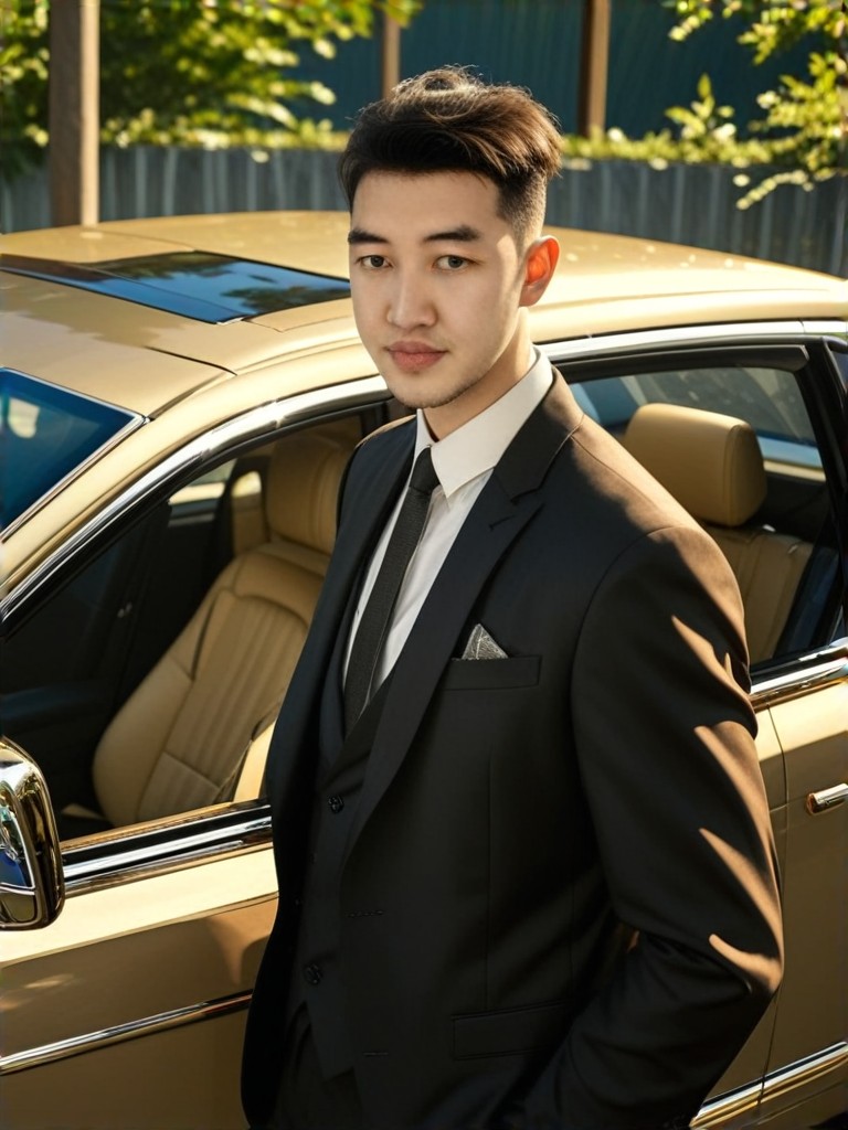 a1.art 英俊男子与汽车（混音）- 写实图像生成| a1.art