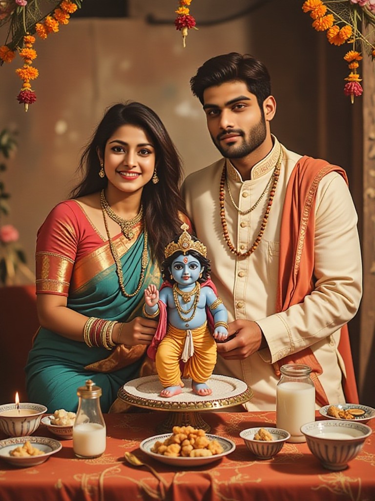  Indian Janmashtami Festival Family image