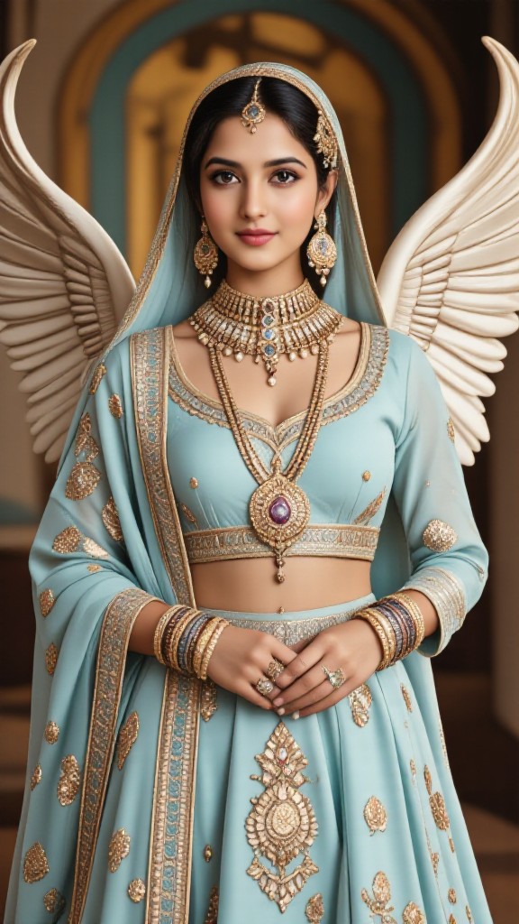 A saree girl with wings image