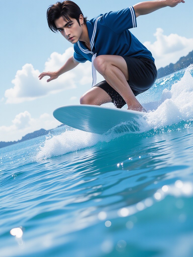 AI Animated version of 'Wave Boy'/'Ride the Blue' image