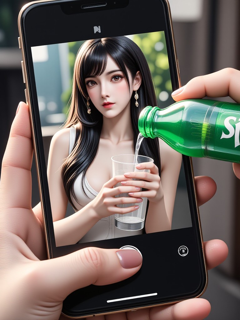 AI Animated version of 'Reality Snap' | Sweet interaction outside the phone frame image