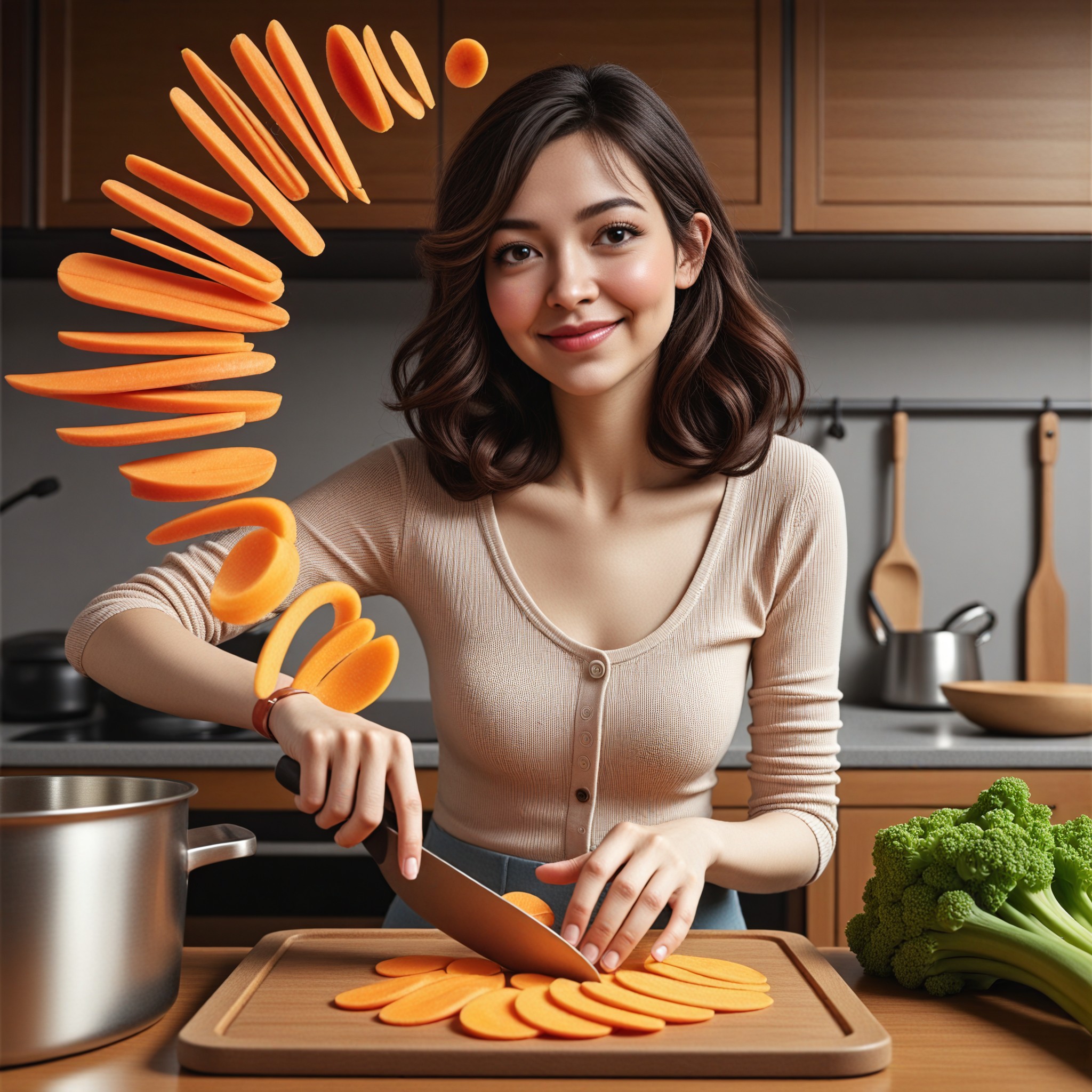 Female Chef with Great Cutting Skills image