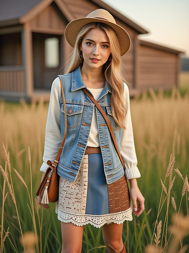 Rural denim styling image