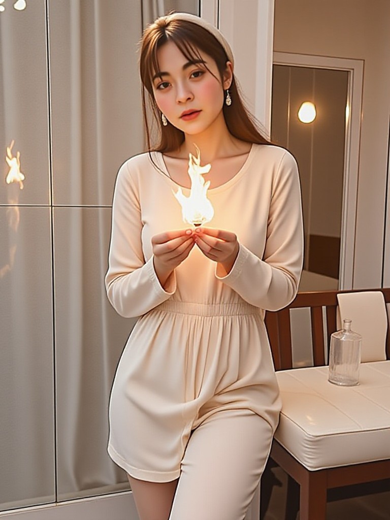 Waisak Day sky lantern woman(remix) image