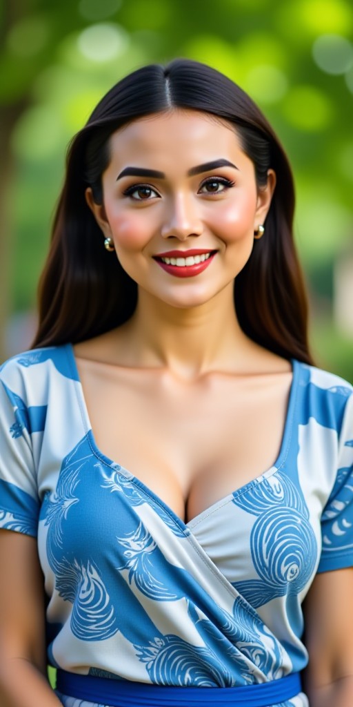 Blue motif woman(remix) image