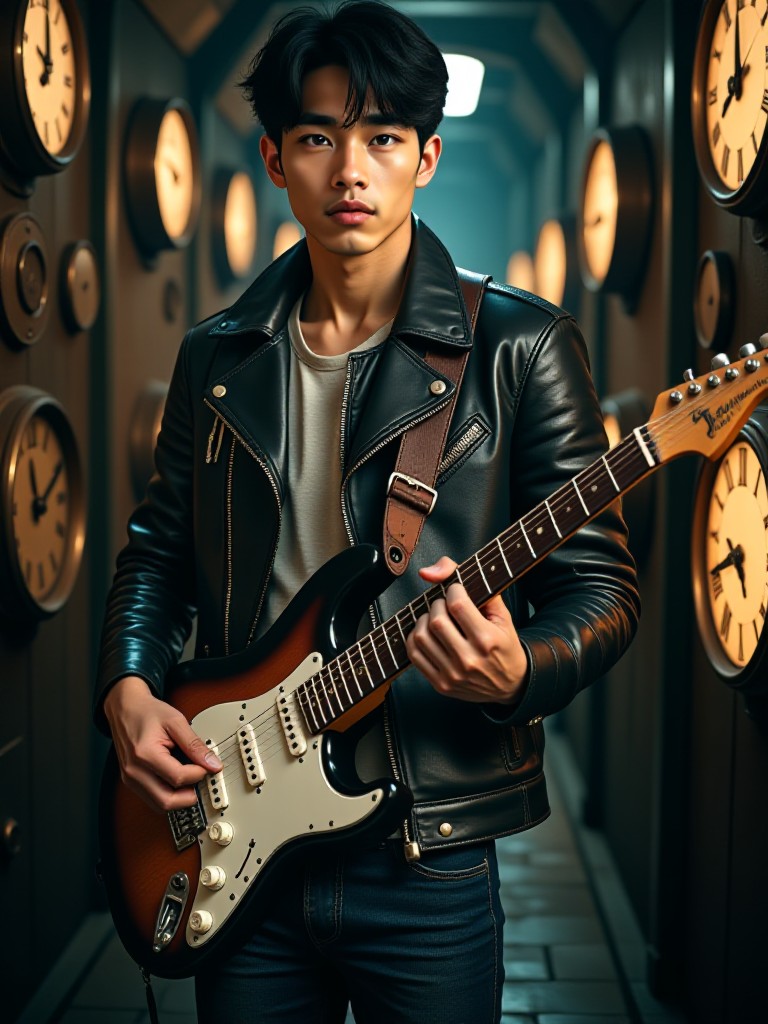 Handsome guy with guitar image