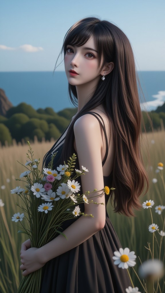 AI Animated version of 'Gaze at Wildflower Coast' Gaze of the Wildflower Coast image