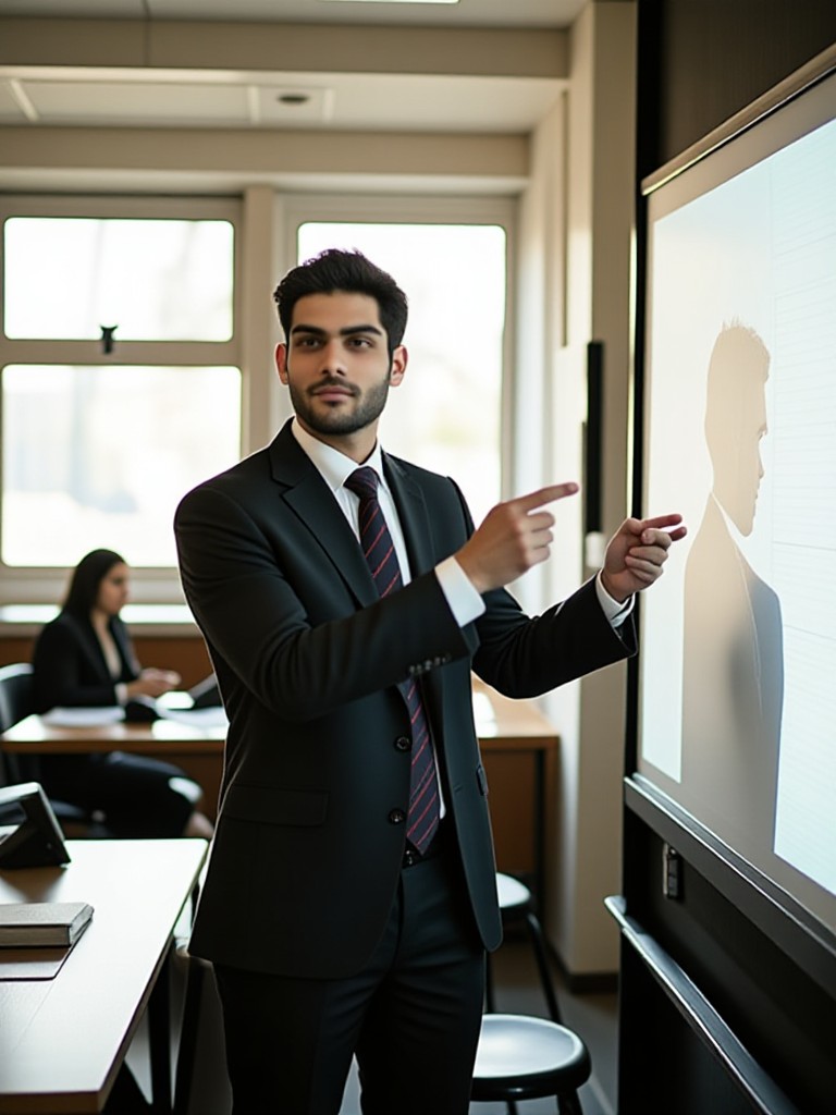 Giving a presentation image