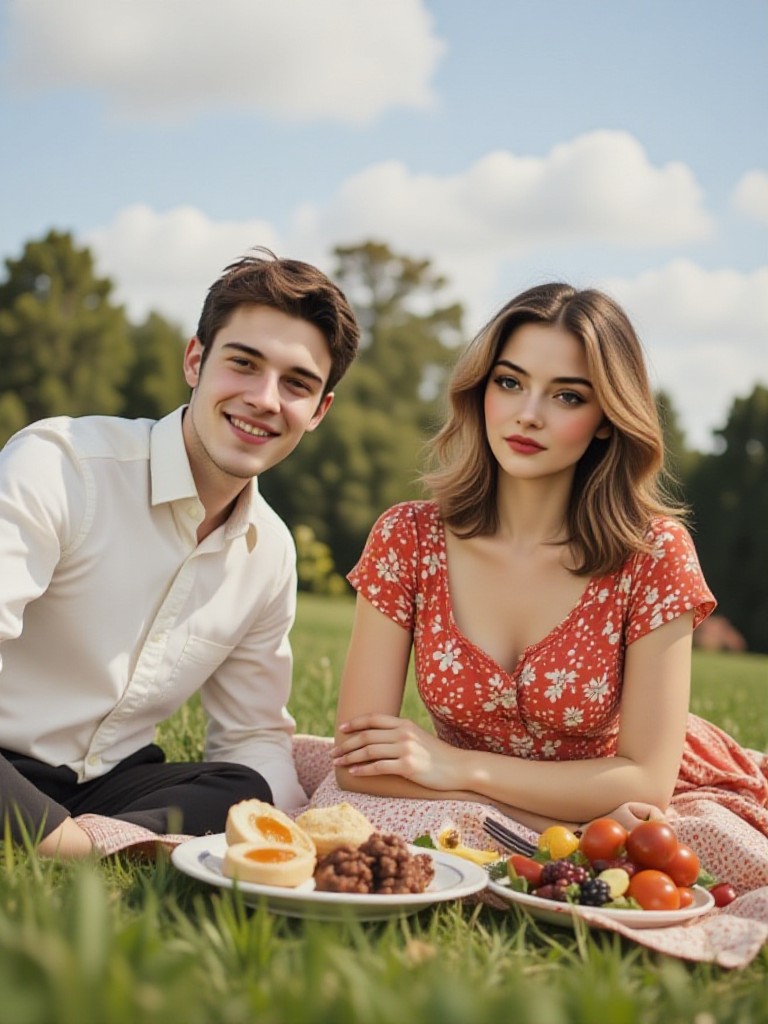 Picnic couple image