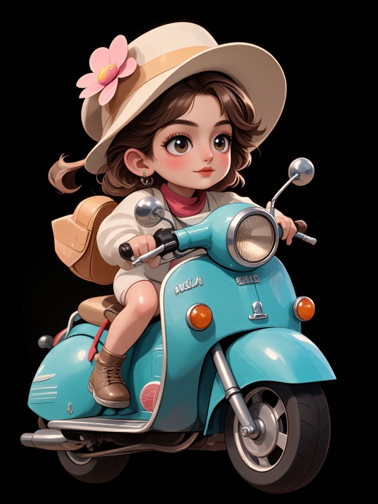  ride a motorcycle of girl(Video) image