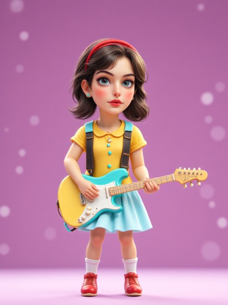 girl playing electric guitar(Video) image