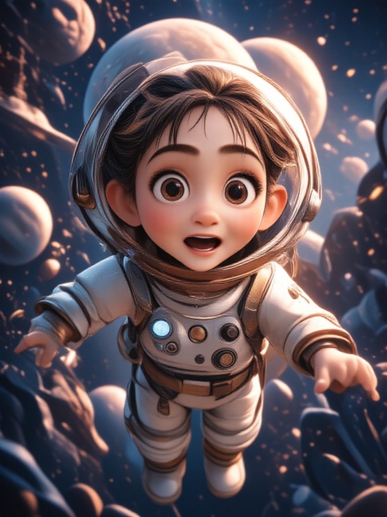A little explorer between planets image