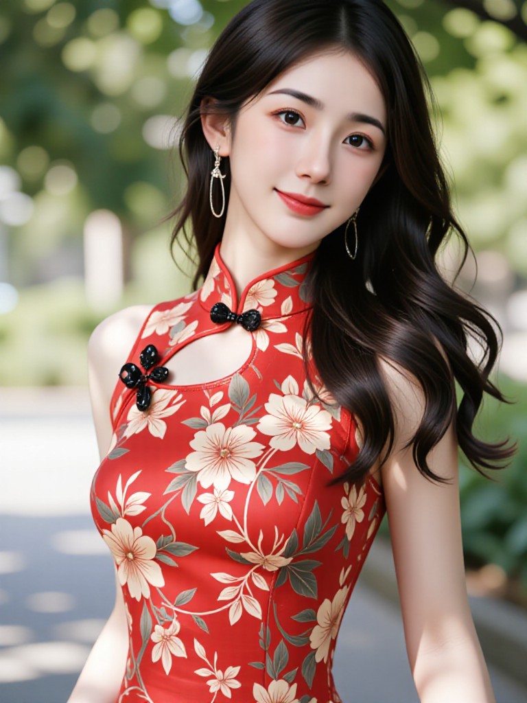 Red cheongsam image