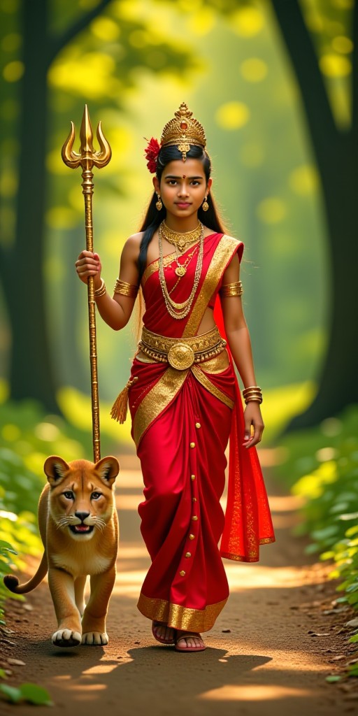 AI Durga Land art generator