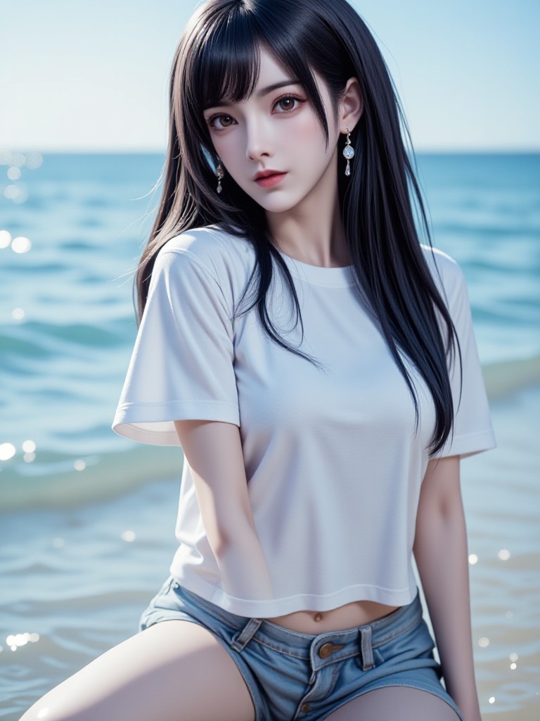 AI Animated version of '90's Film Girl: Water Splash Memory' image