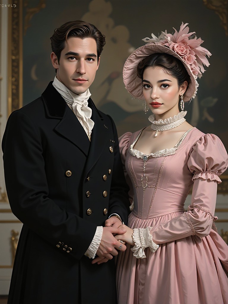 Traditional 19th-century British noble clothing image