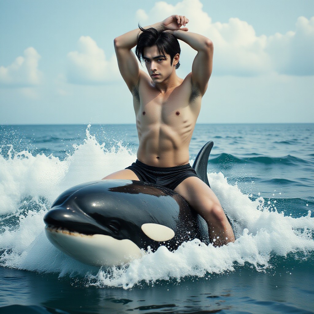 AI Animated version of 'Knight of the Sea: Handsome Orca' image