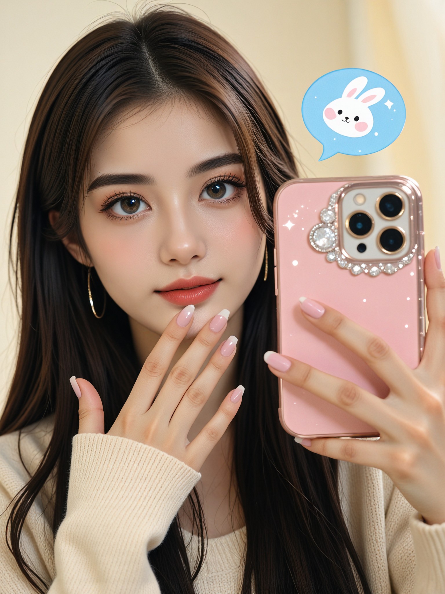 Sweet girl selfie image