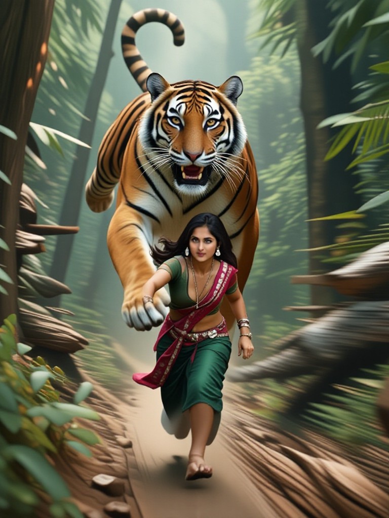 The tiger was chasing me frantically image