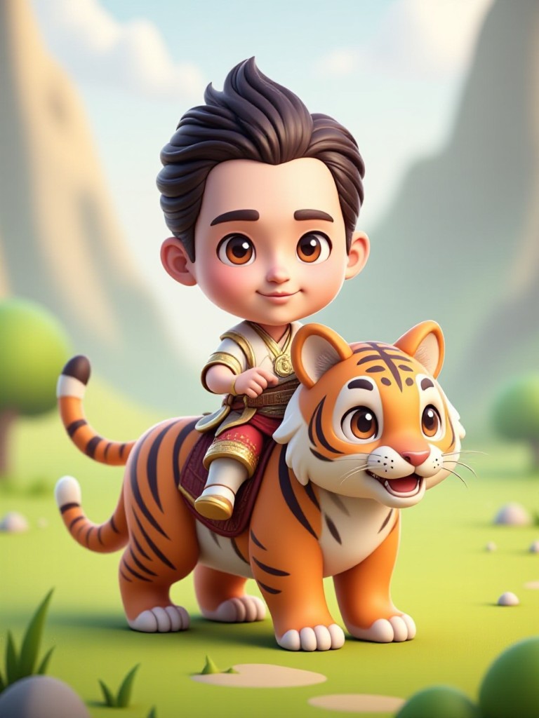 Riding a tiger image