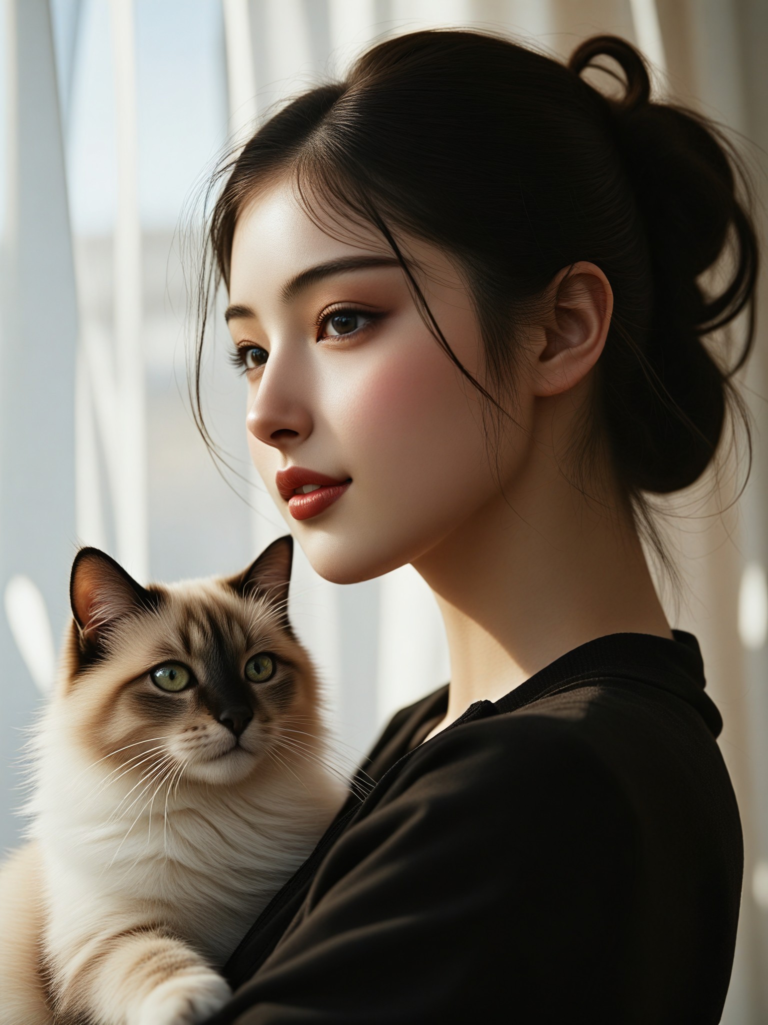 Beauty and cat image
