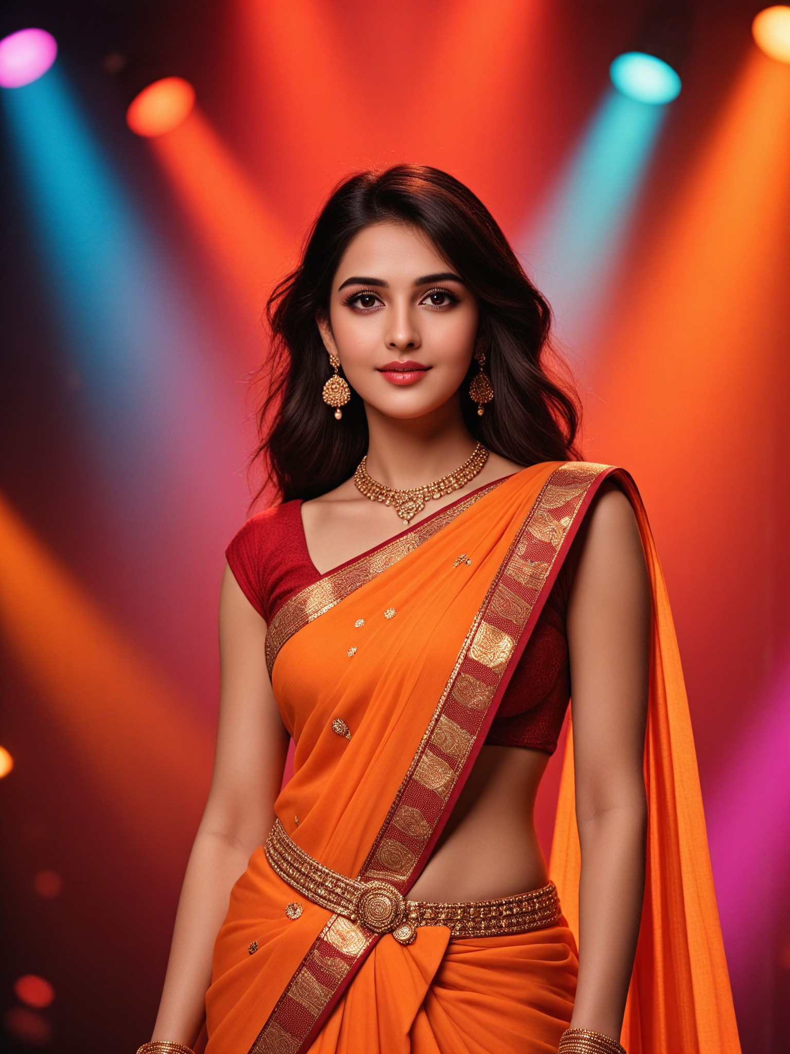 Orange-red spotlights image