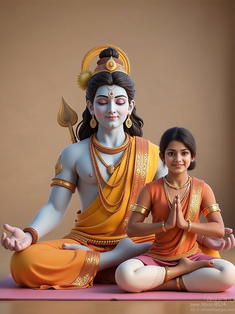 Do yoga with Krishna image