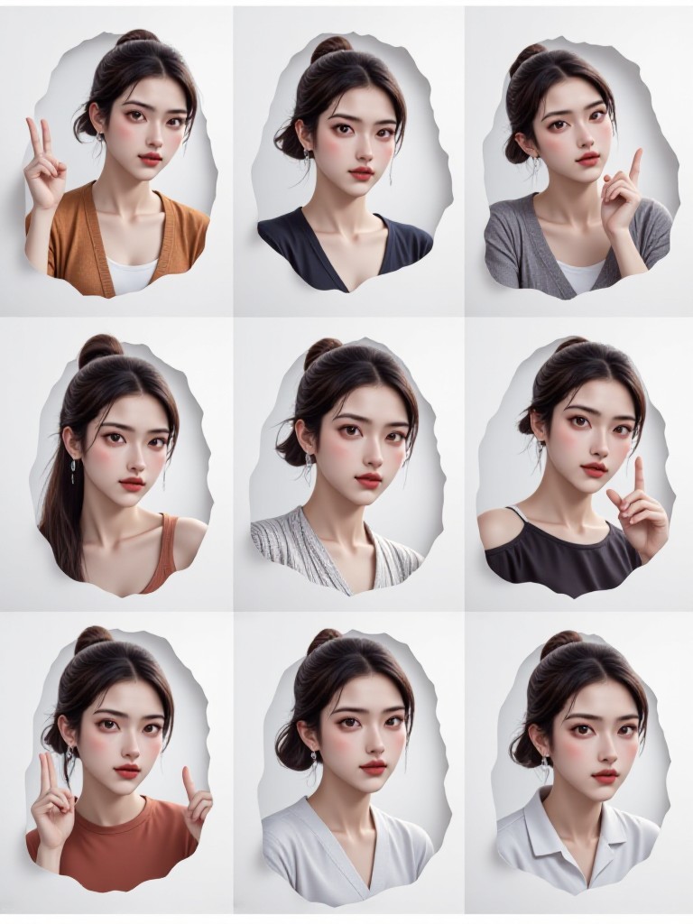 Character's nine grid expression image