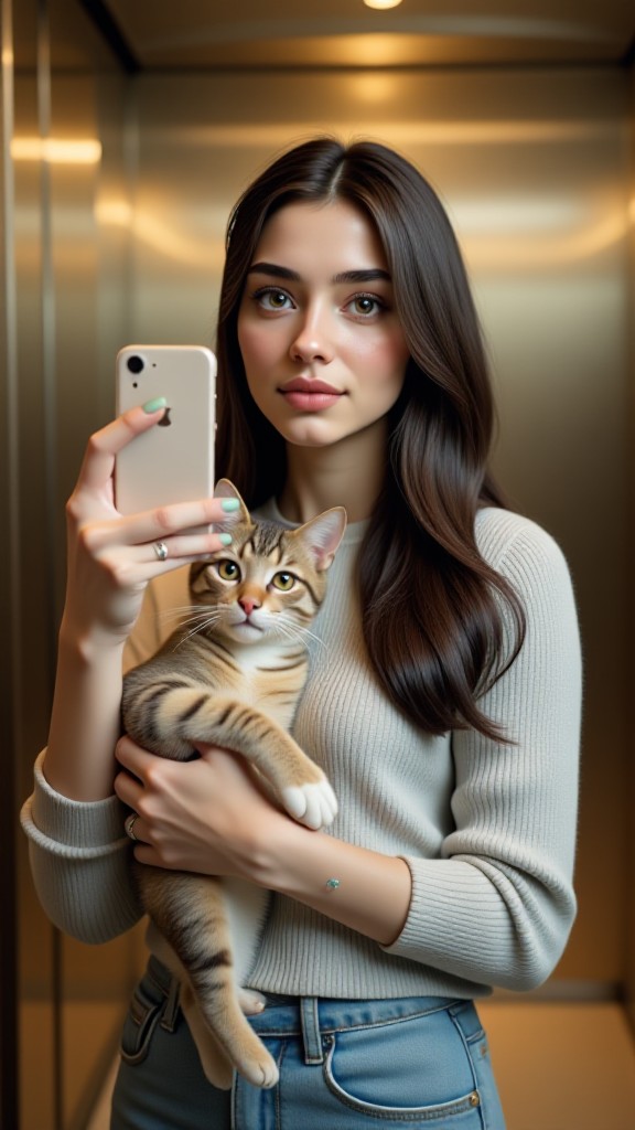 [Video]  Elevator Mirror: Warm Selfies with Cute Pets in Daily Life image
