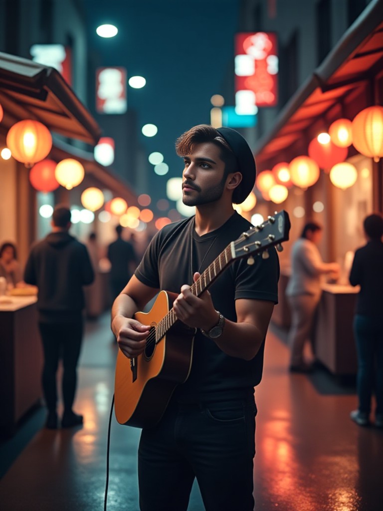 Neon Rhythm – Cinematic Street Performer image